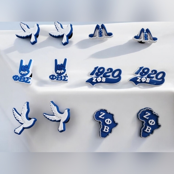 Zeta Phi Beta Sorority Croc Charms - Picture 1 of 2